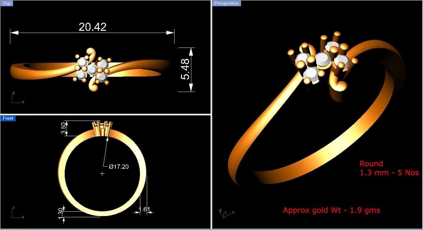 Minimalist Thin Light wt women ring 3dm stl render details 3D print model_3