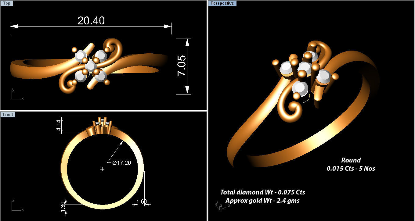Minimalist Thin Light wt women ring 3dm stl render details 3D print model_3