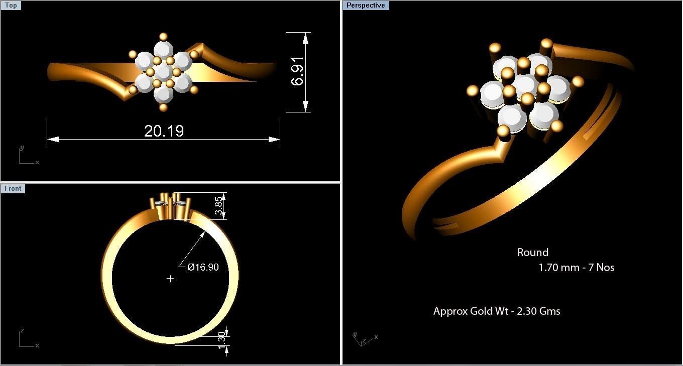 Minimalist Thin Light wt women ring 3dm stl render details 3D print model_3
