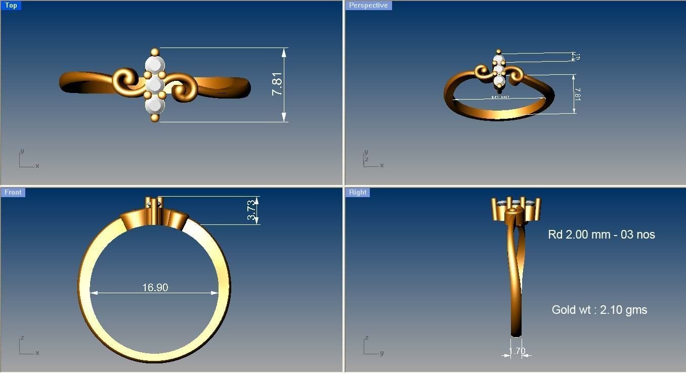 Minimalist Thin Light wt women ring 3dm stl render details 3D print model_3