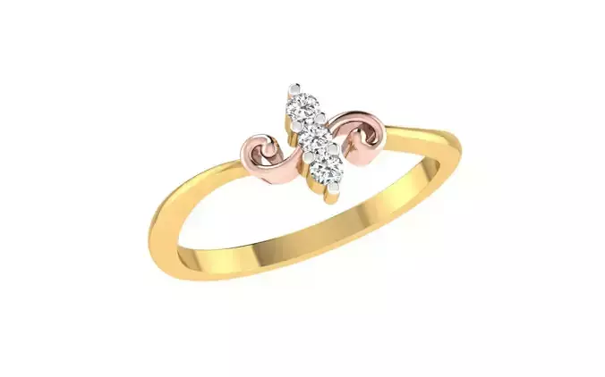 Minimalist Thin Light wt women ring 3dm stl render details