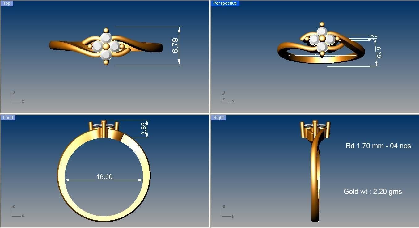 Minimalist Thin Light wt women ring 3dm stl render details 3D print model_3