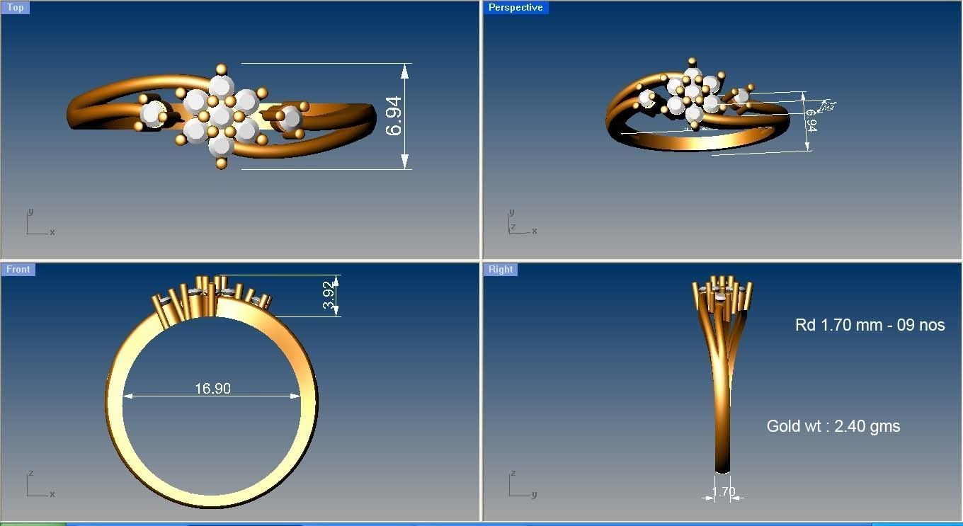 Minimalist Thin Light wt women ring 3dm stl render details 3D print model_3