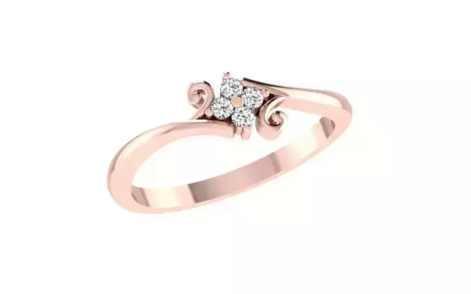 Minimalist Thin Light wt women ring 3dm stl render details