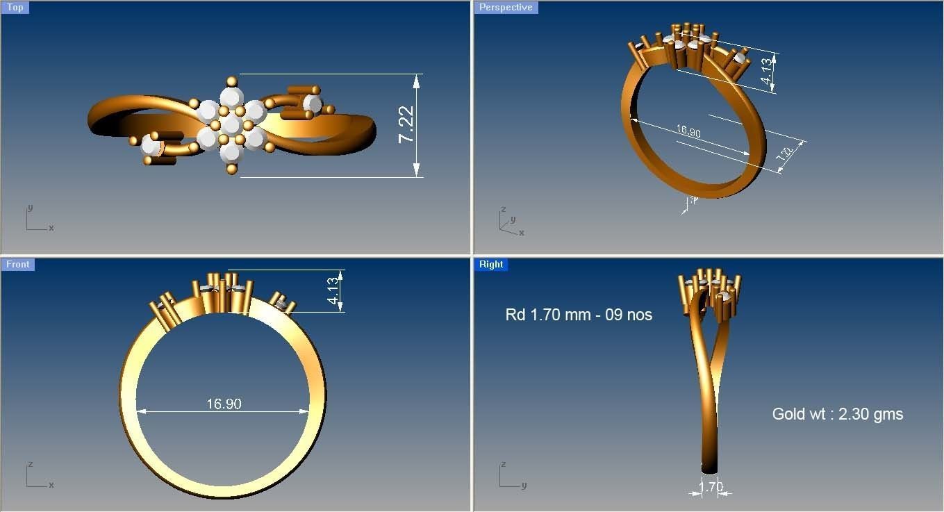 Minimalist Thin Light wt women ring 3dm stl render details 3D print model_3