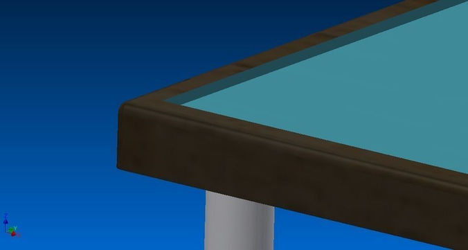 TABLE with two legs and glass top