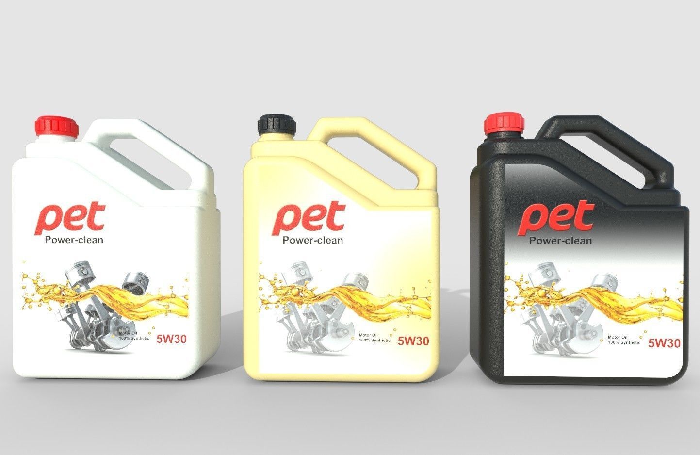 Motor Oil Bottle Model-2C Low-poly 3D model_3