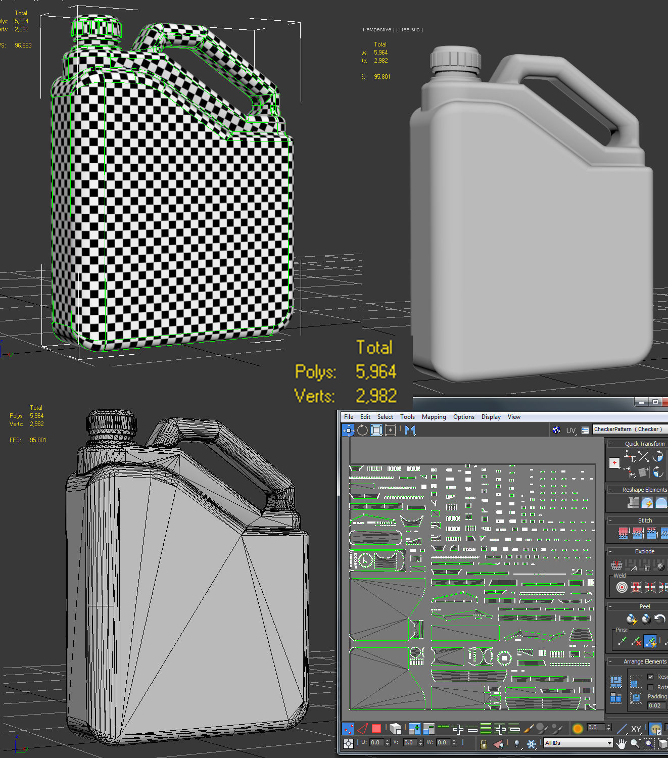 Motor Oil Bottle Model-2C Low-poly 3D model_8