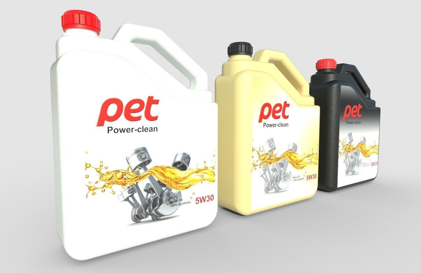 Motor Oil Bottle Model-2C Low-poly 3D model_6