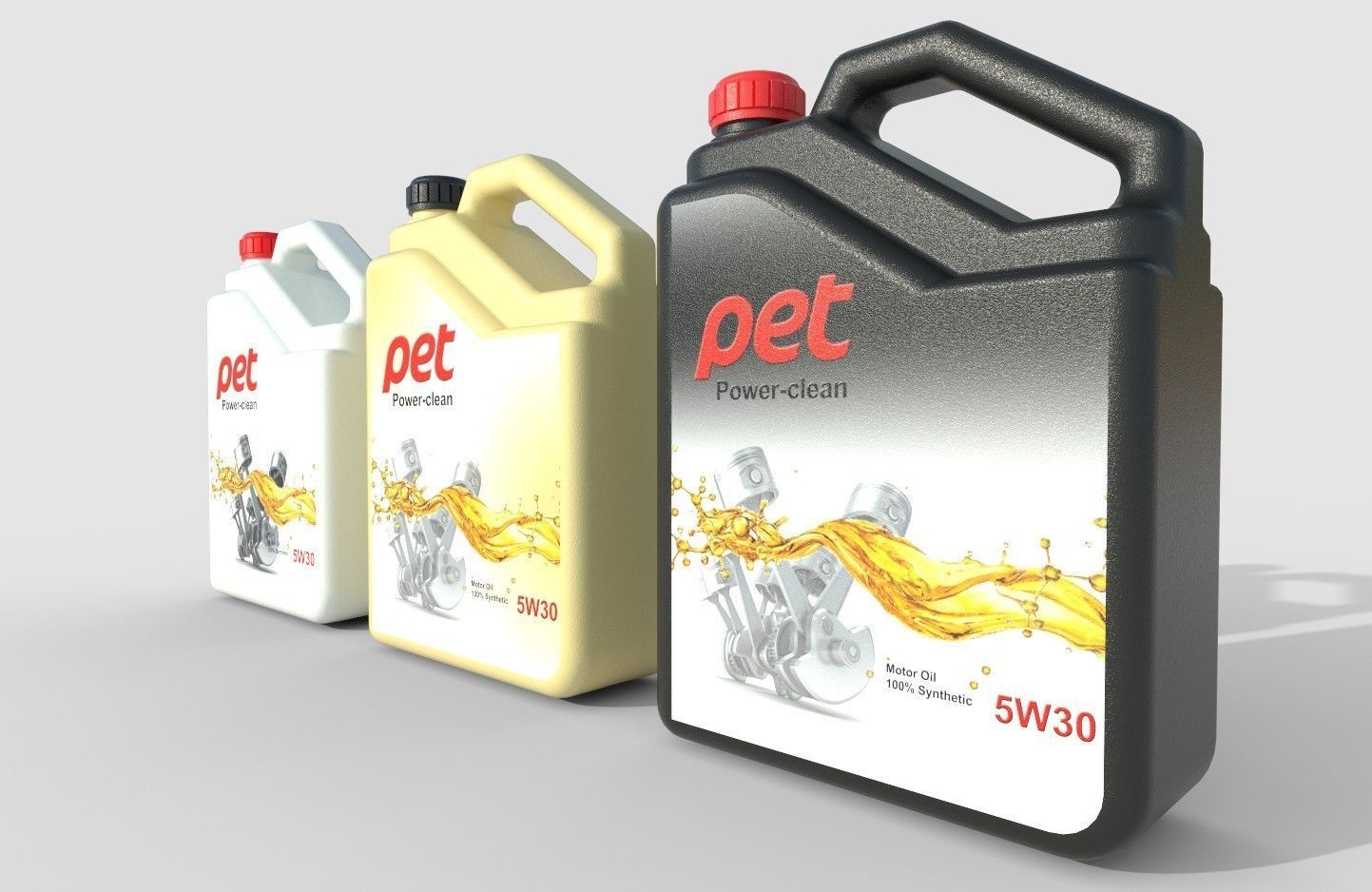 Motor Oil Bottle Model-2C Low-poly 3D model_4