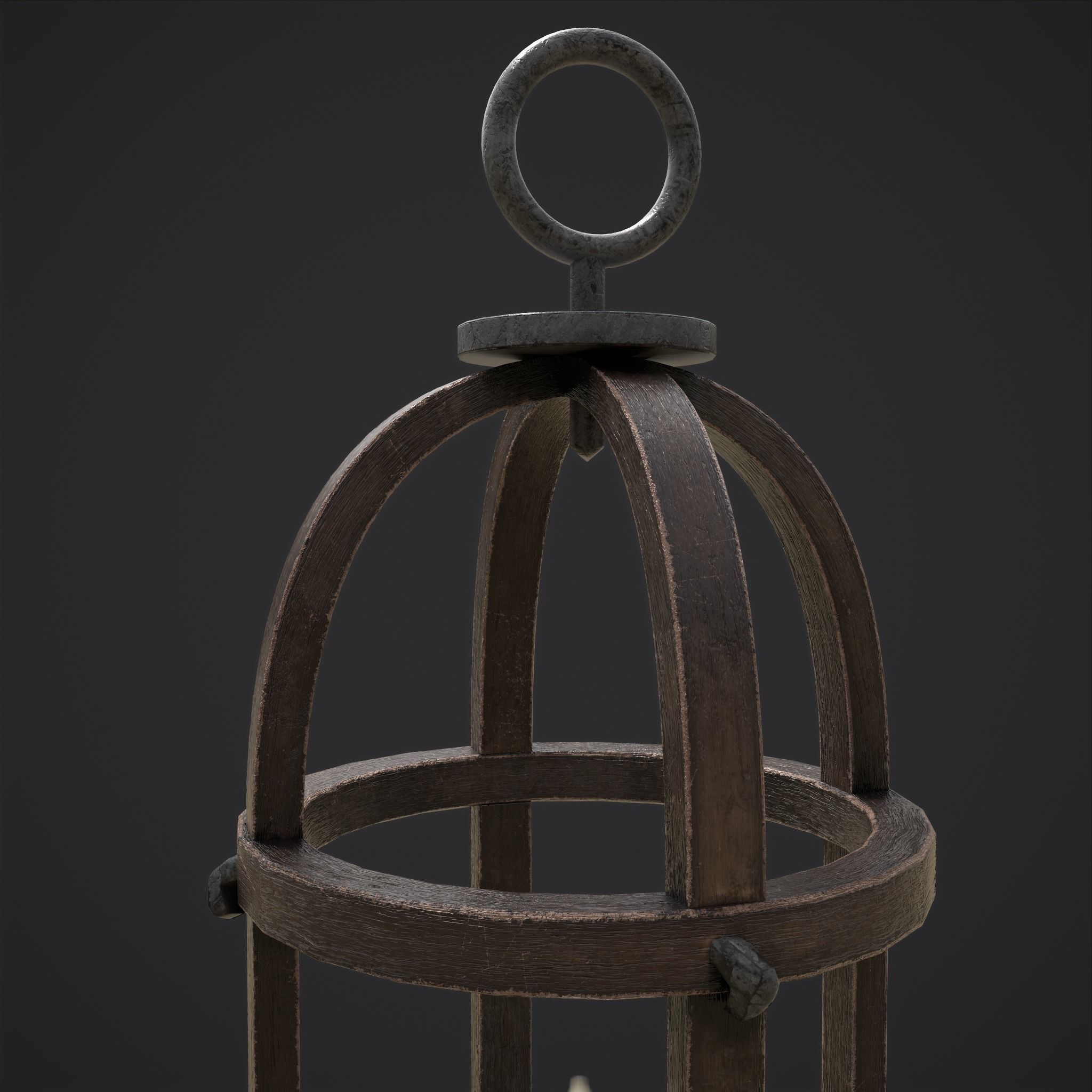 Elegant Wooden Lantern  Low-poly 3D model_10