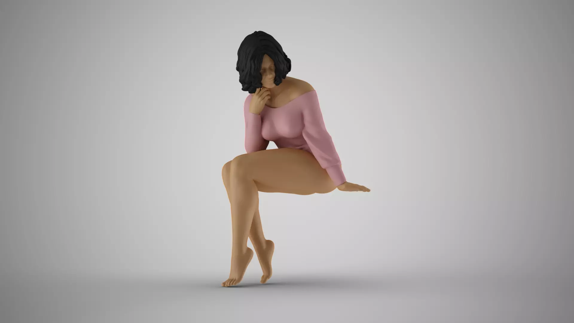 Girl Plunge into Memories 3D print model_0