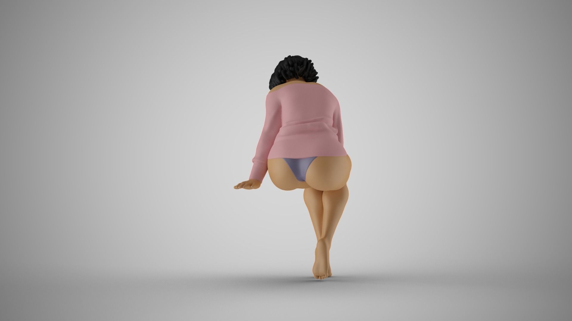 Girl Plunge into Memories 3D print model_8