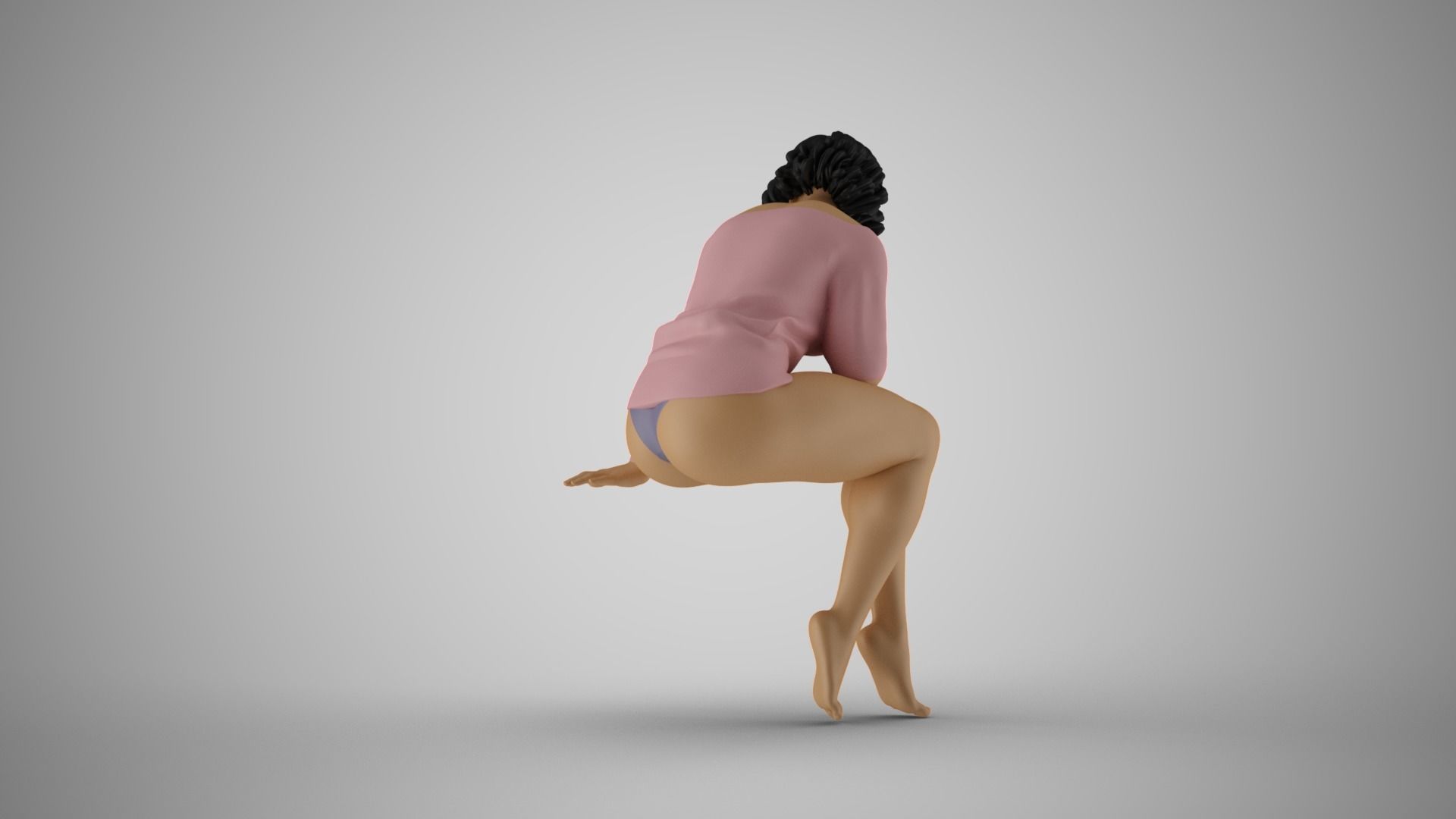 Girl Plunge into Memories 3D print model_7