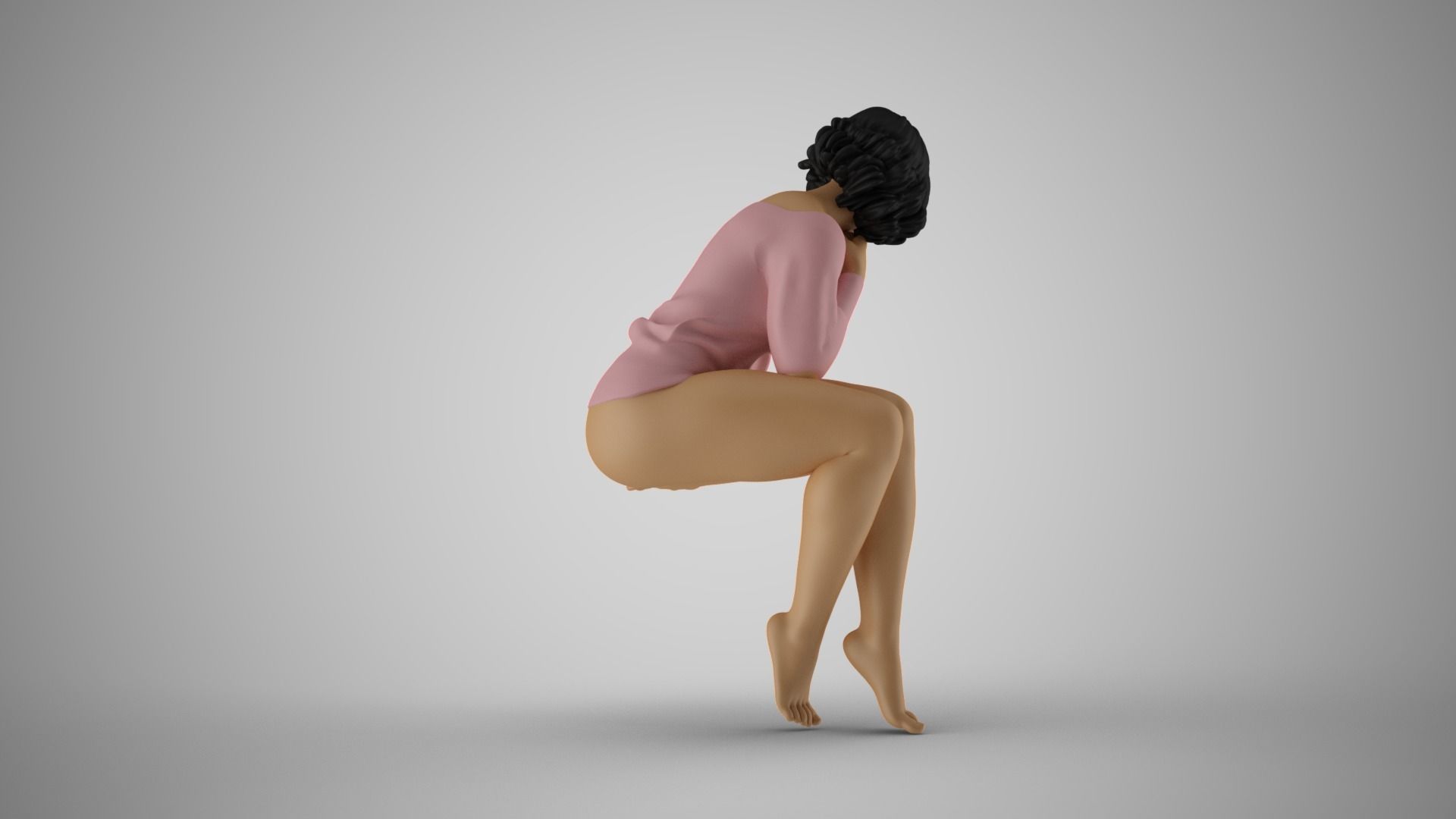 Girl Plunge into Memories 3D print model_6