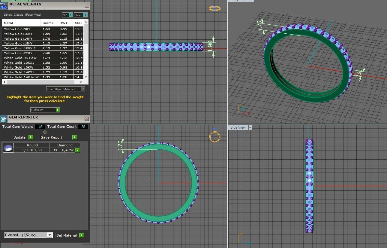 1 row diamond eternity ring with stones 3D print model_2