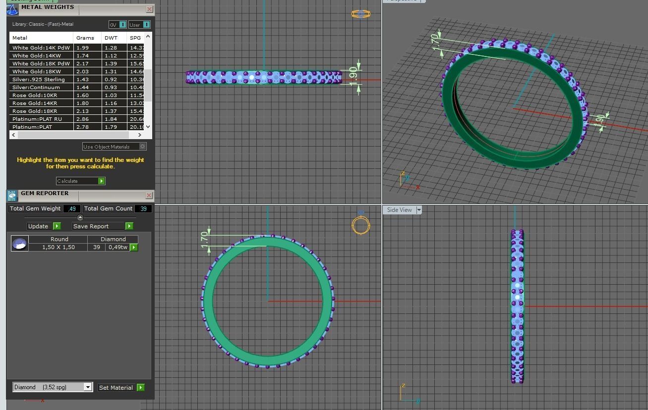 1 row diamond eternity ring with stones 3D print model_3