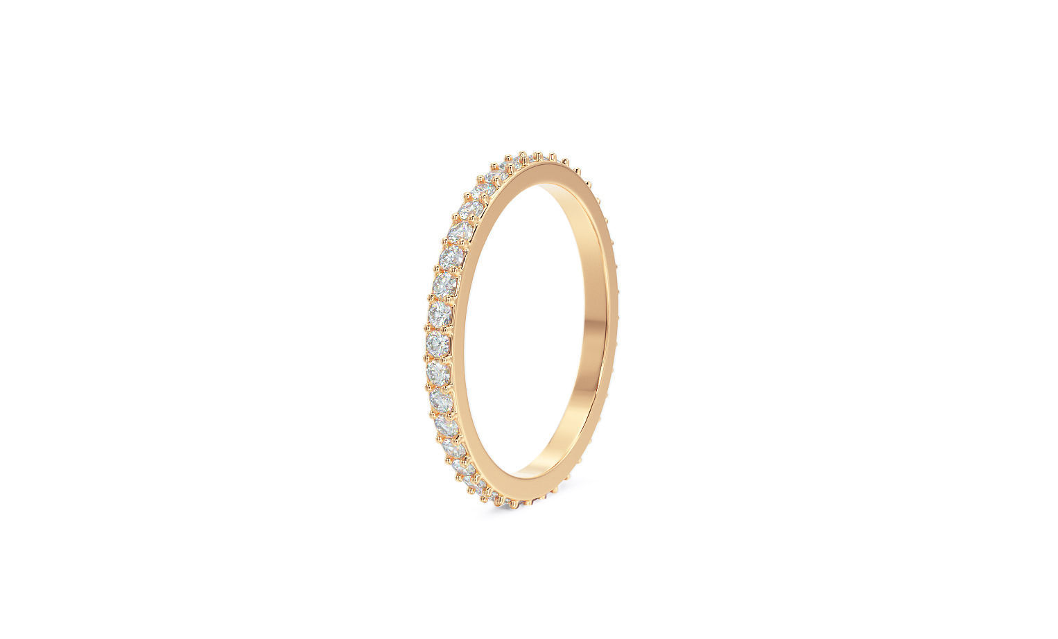 1 row diamond eternity ring with stones 3D print model_6