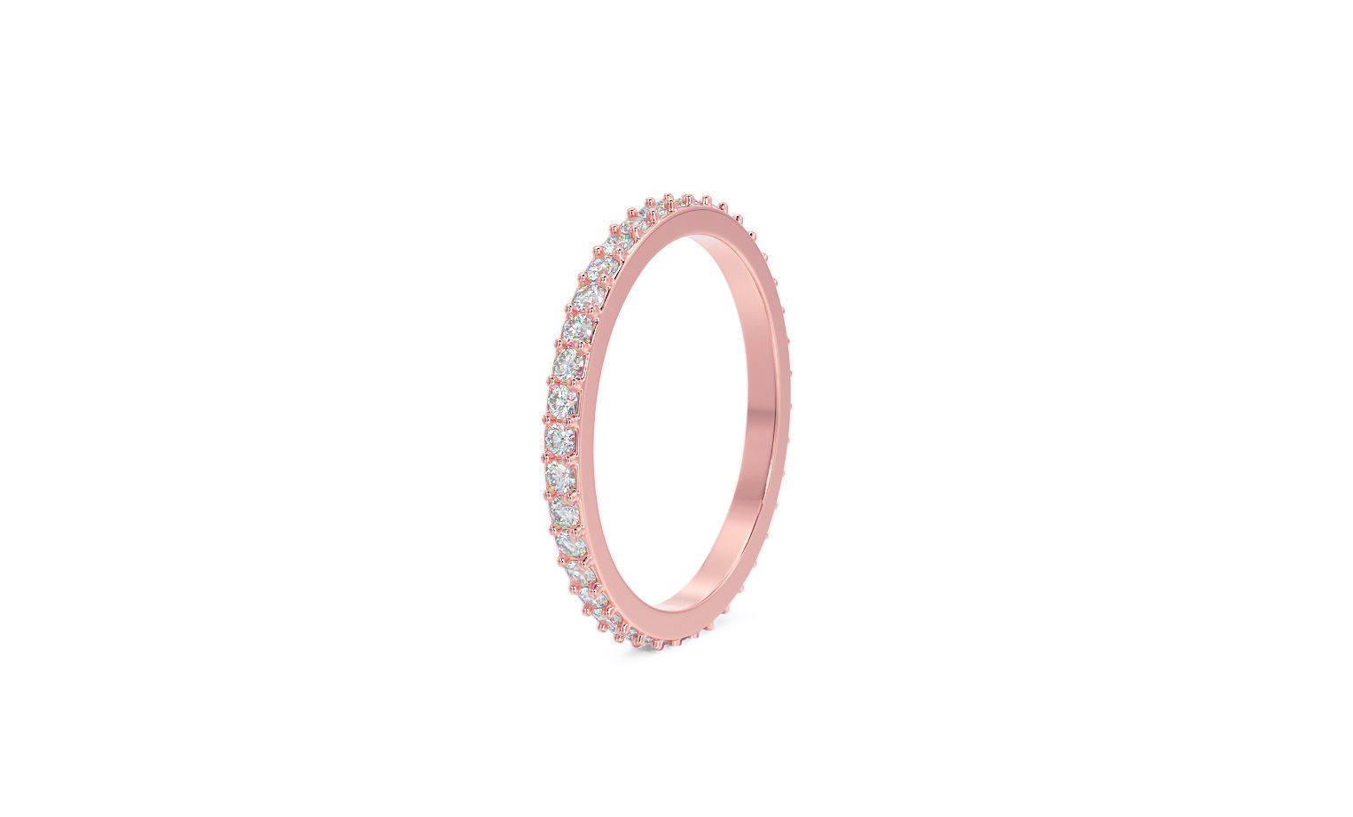 1 row diamond eternity ring with stones 3D print model_15