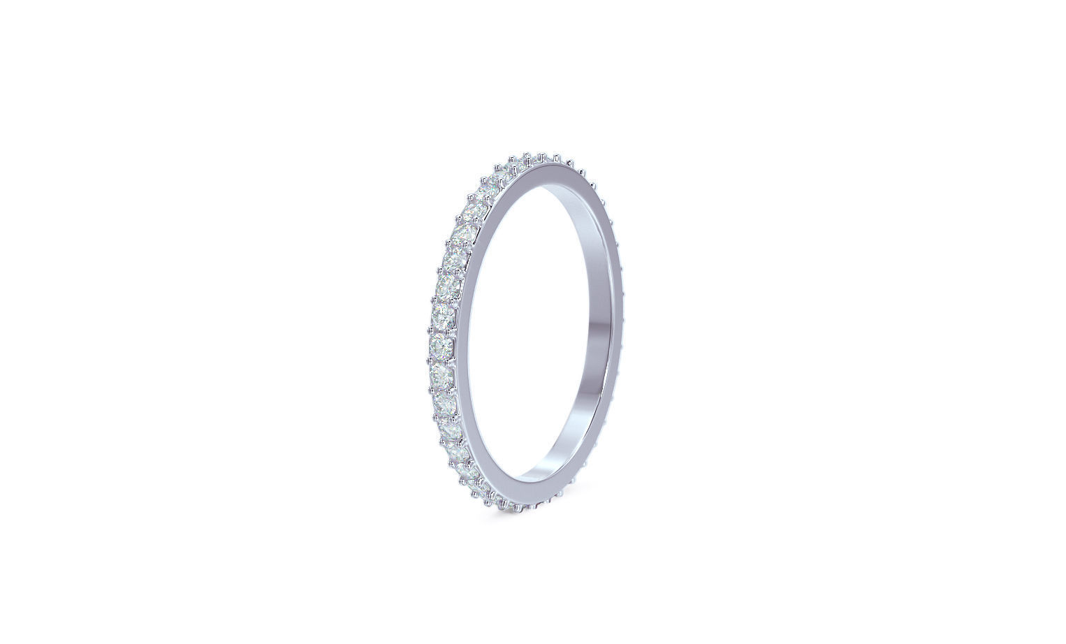 1 row diamond eternity ring with stones 3D print model_10