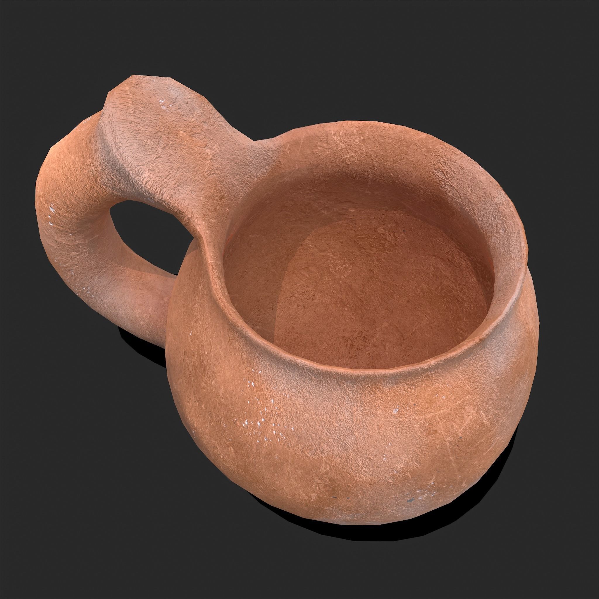 Medieval Clay Cup Low-poly 3D model_12