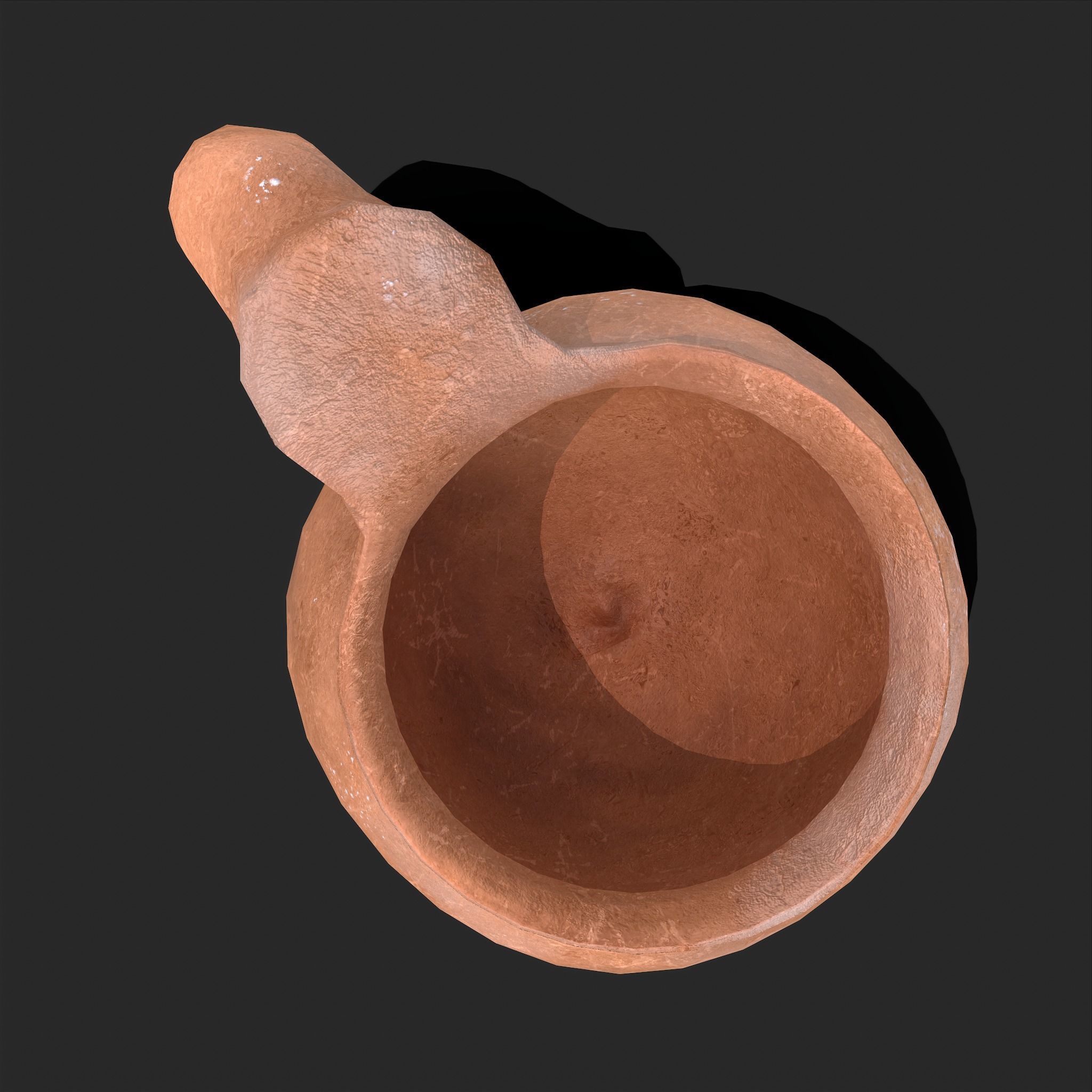 Medieval Clay Cup Low-poly 3D model_14