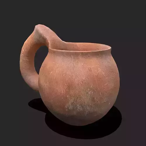 Medieval Clay Cup Low-poly 3D model