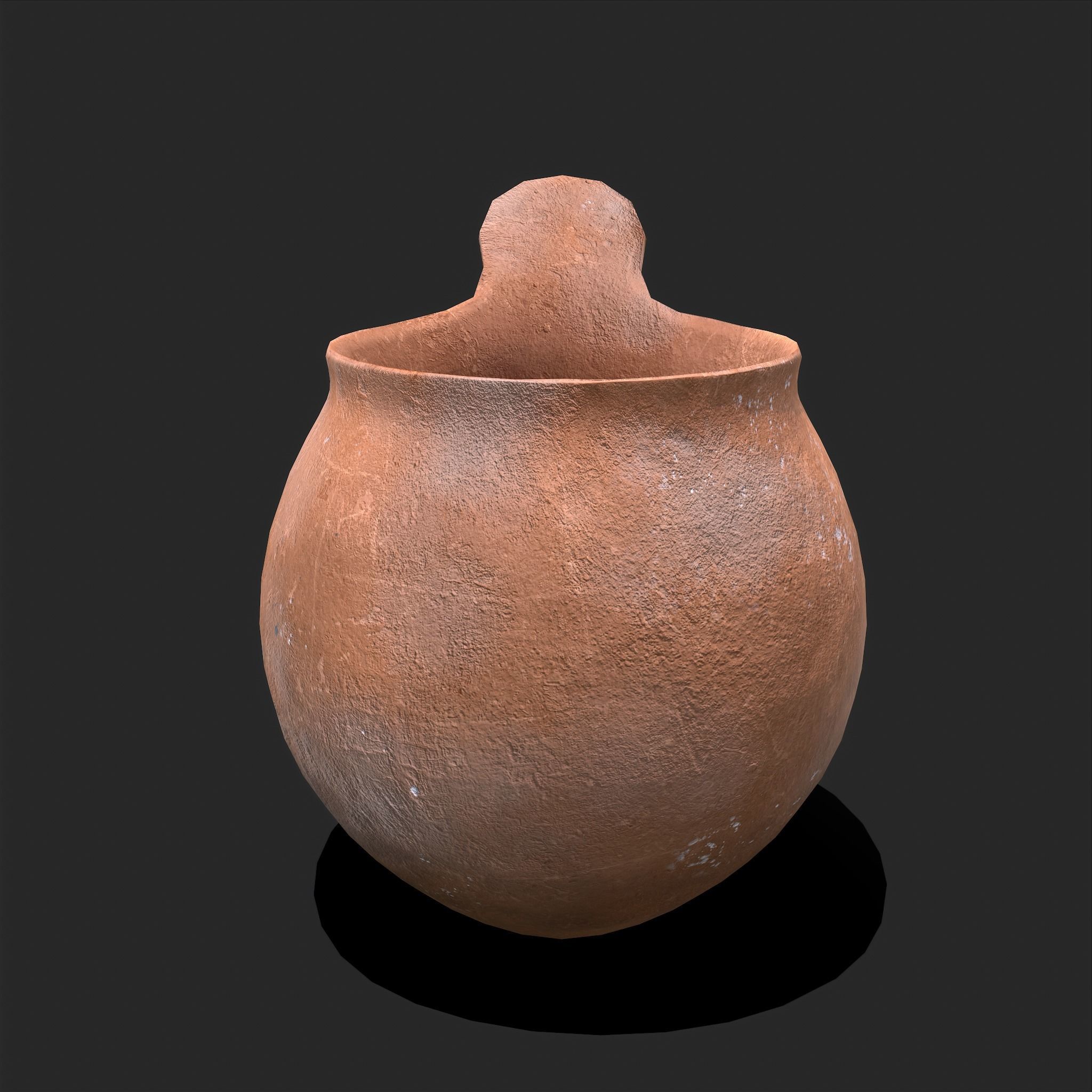 Medieval Clay Cup Low-poly 3D model_3