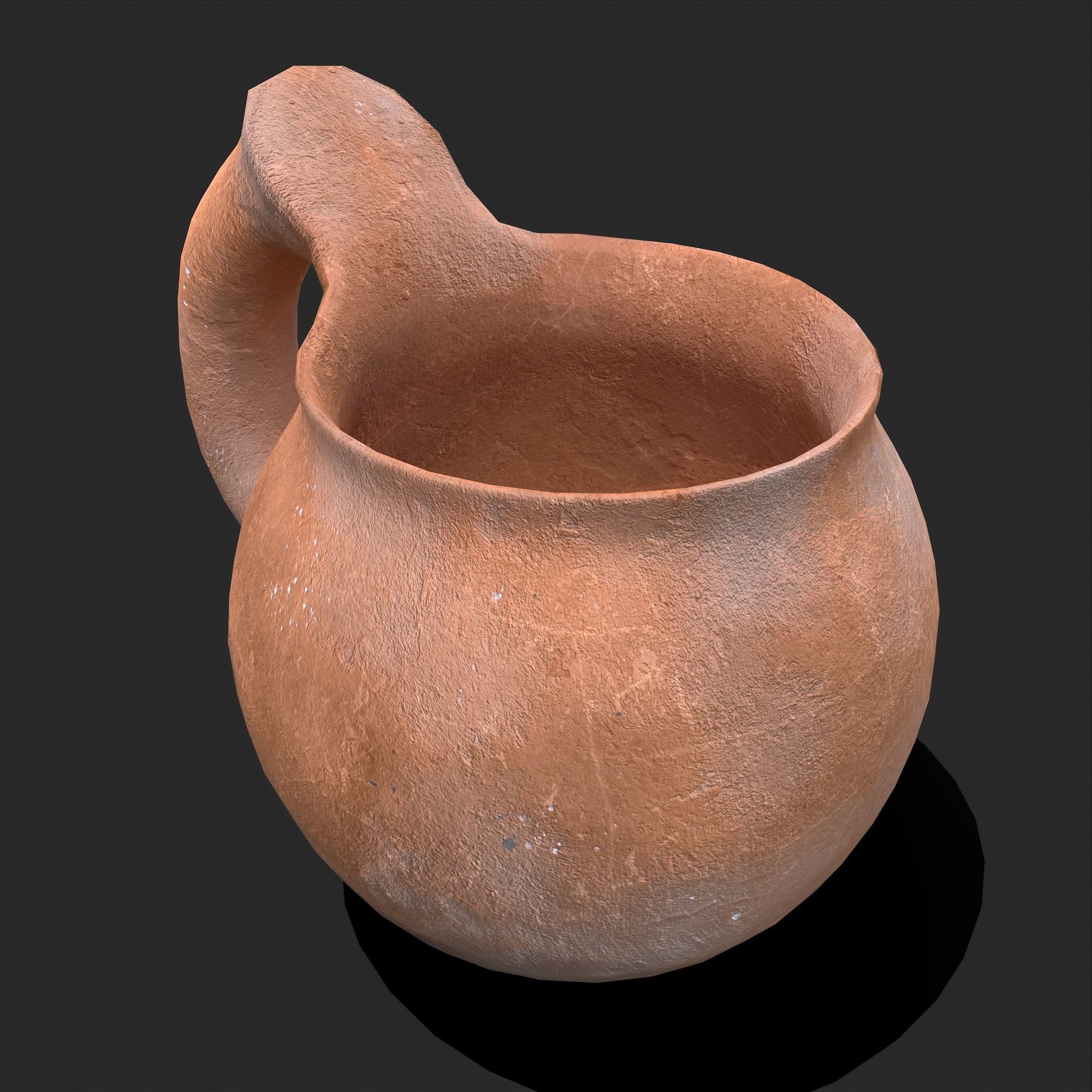 Medieval Clay Cup Low-poly 3D model_16