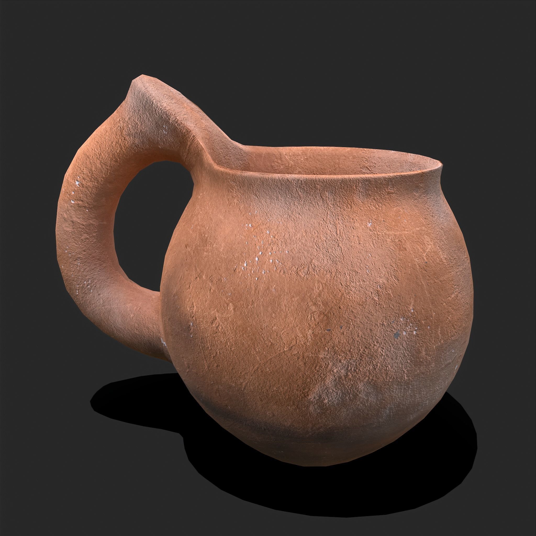 Medieval Clay Cup Low-poly 3D model_11