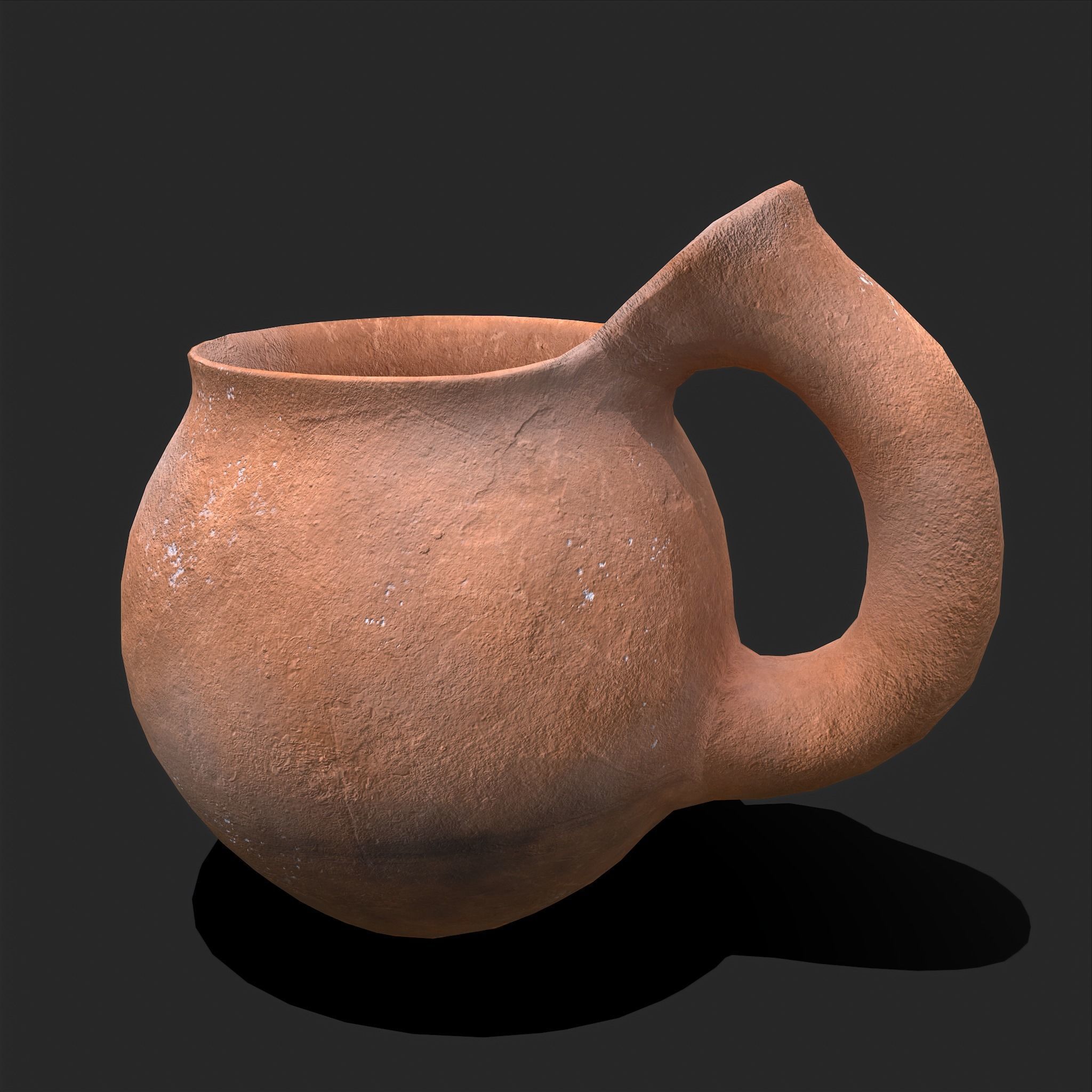 Medieval Clay Cup Low-poly 3D model_7
