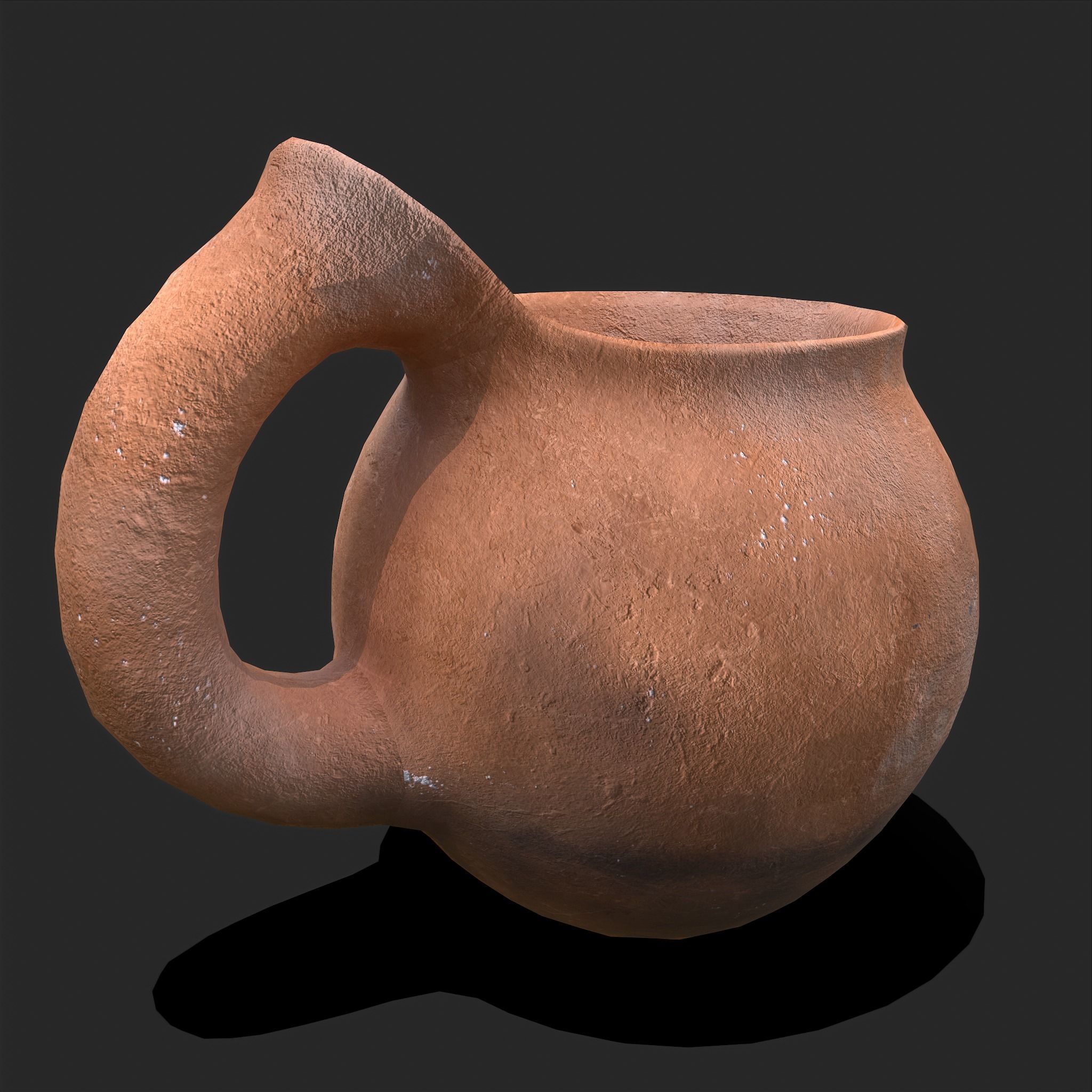Medieval Clay Cup Low-poly 3D model_10