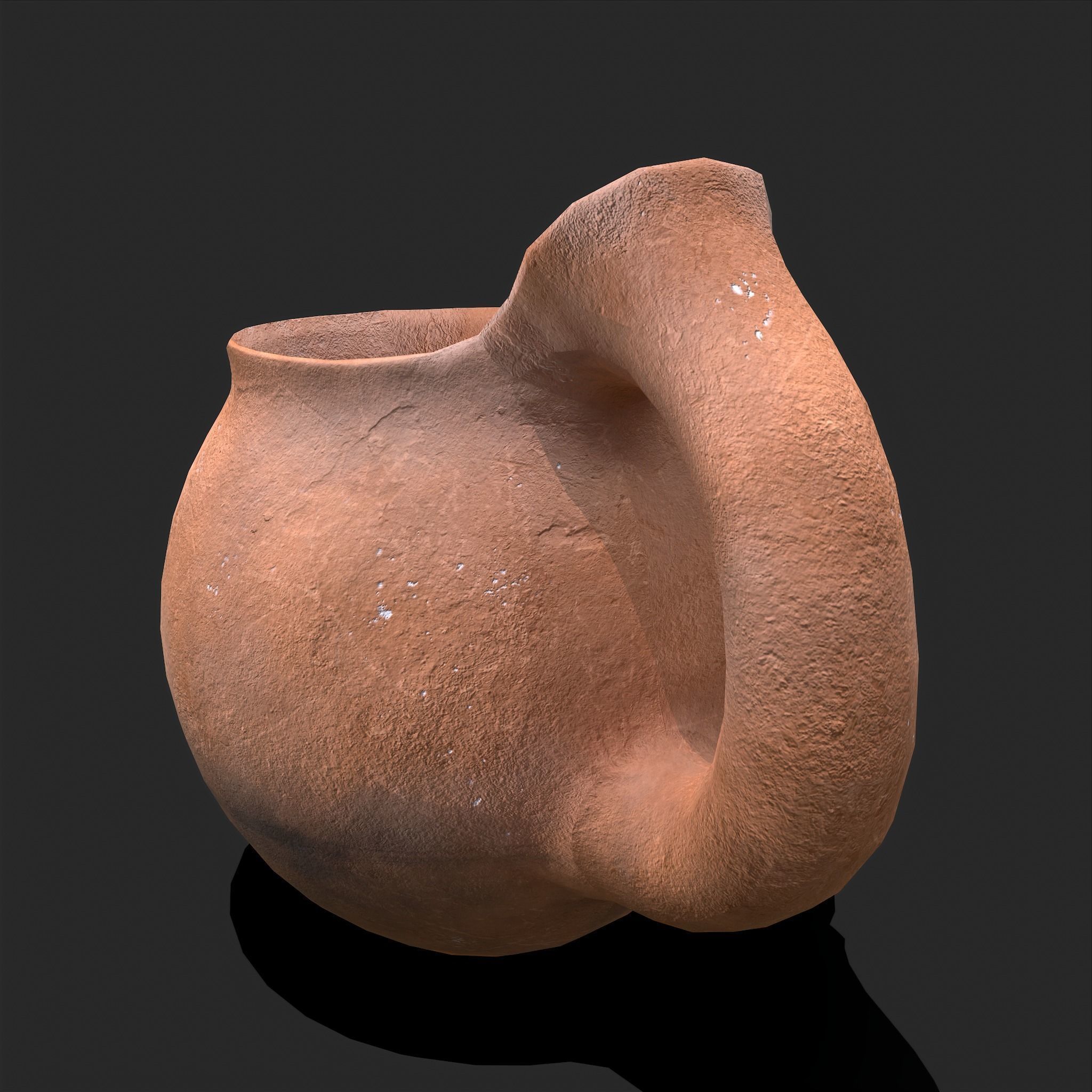 Medieval Clay Cup Low-poly 3D model_8