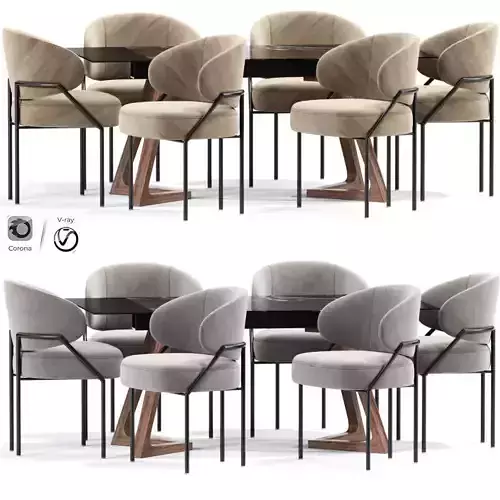 Meridiani Isetta Upholstered Fabric Chair