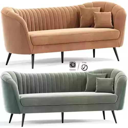 Tufted Curved Performance Velvet Sofa