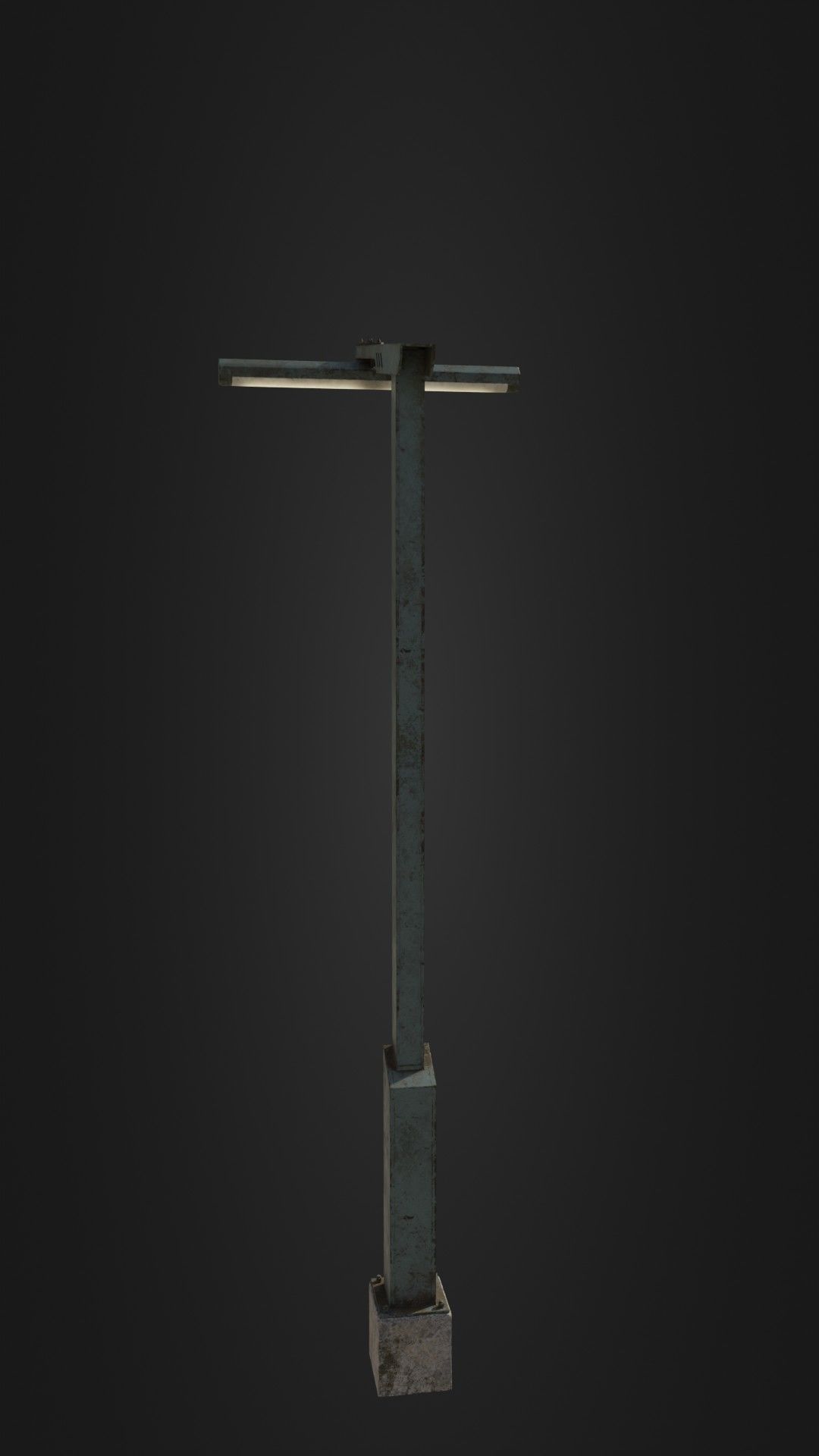 Old Retro Futuristic Street Light  Low-poly 3D model_22