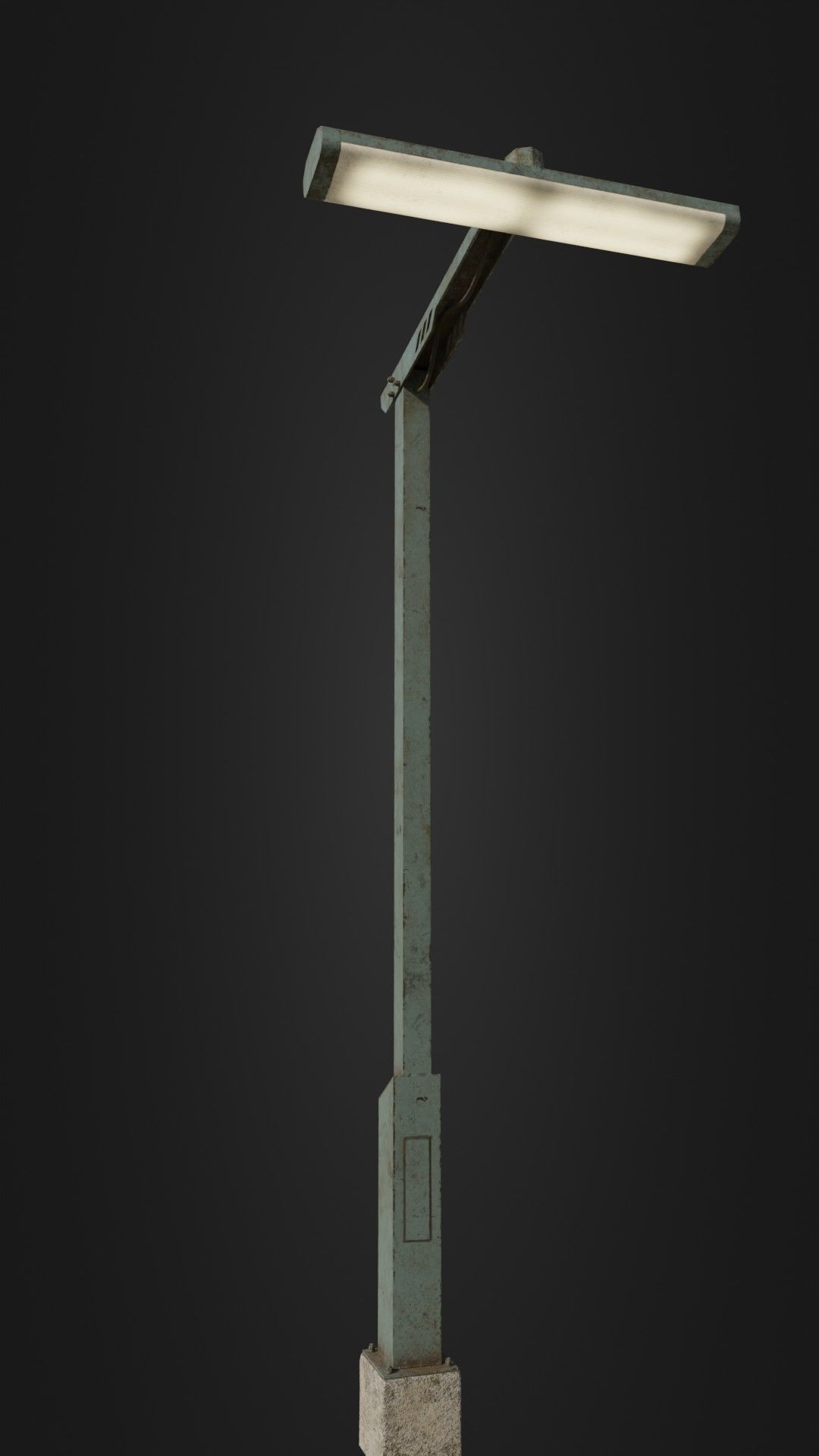 Old Retro Futuristic Street Light  Low-poly 3D model_3