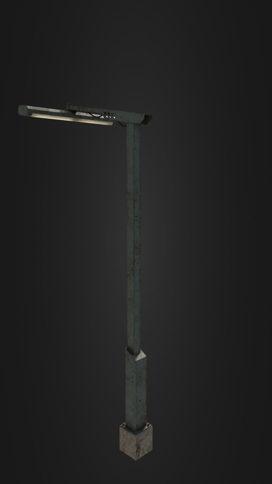 Old Retro Futuristic Street Light  Low-poly 3D model_26