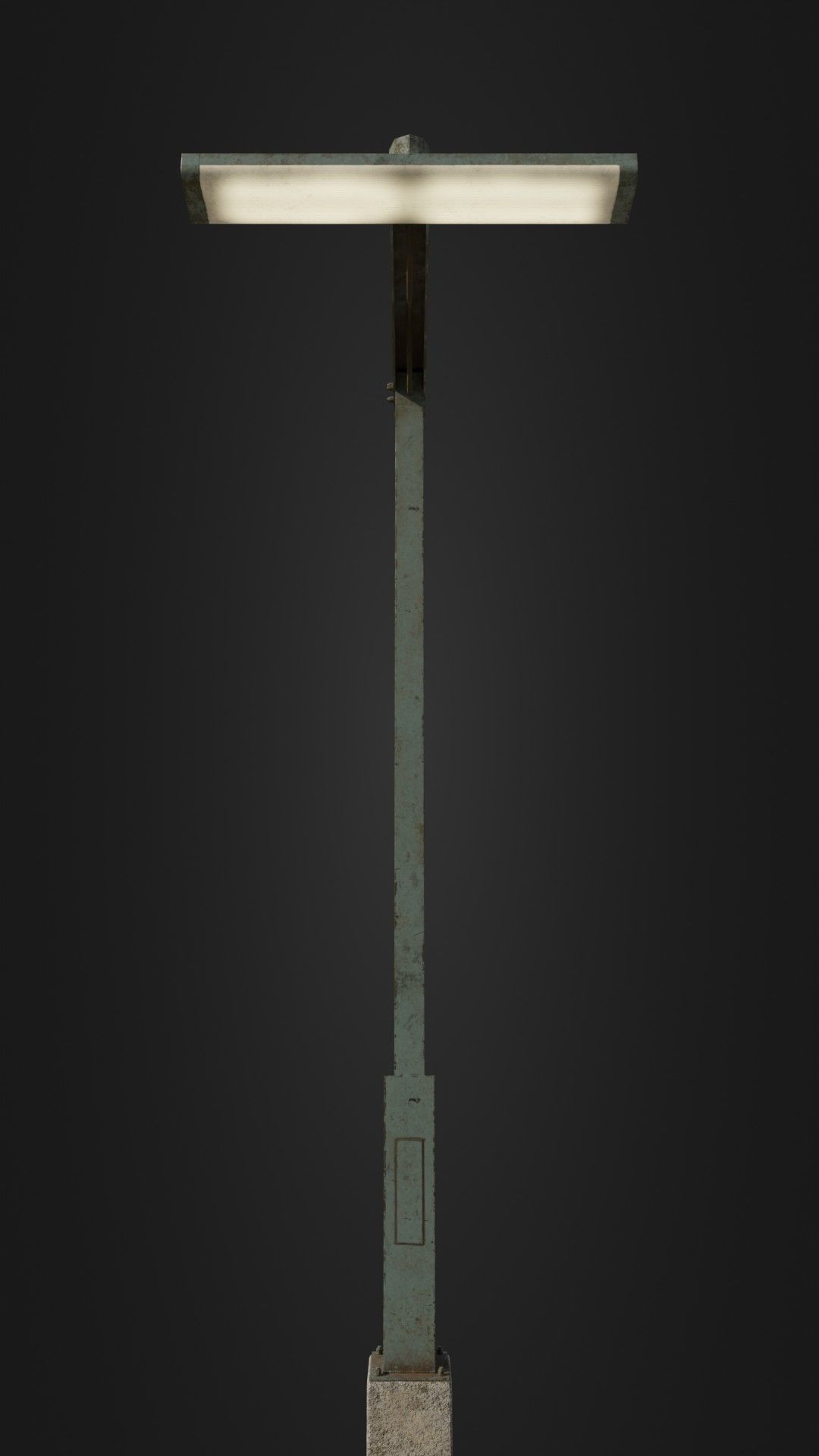 Old Retro Futuristic Street Light  Low-poly 3D model_1