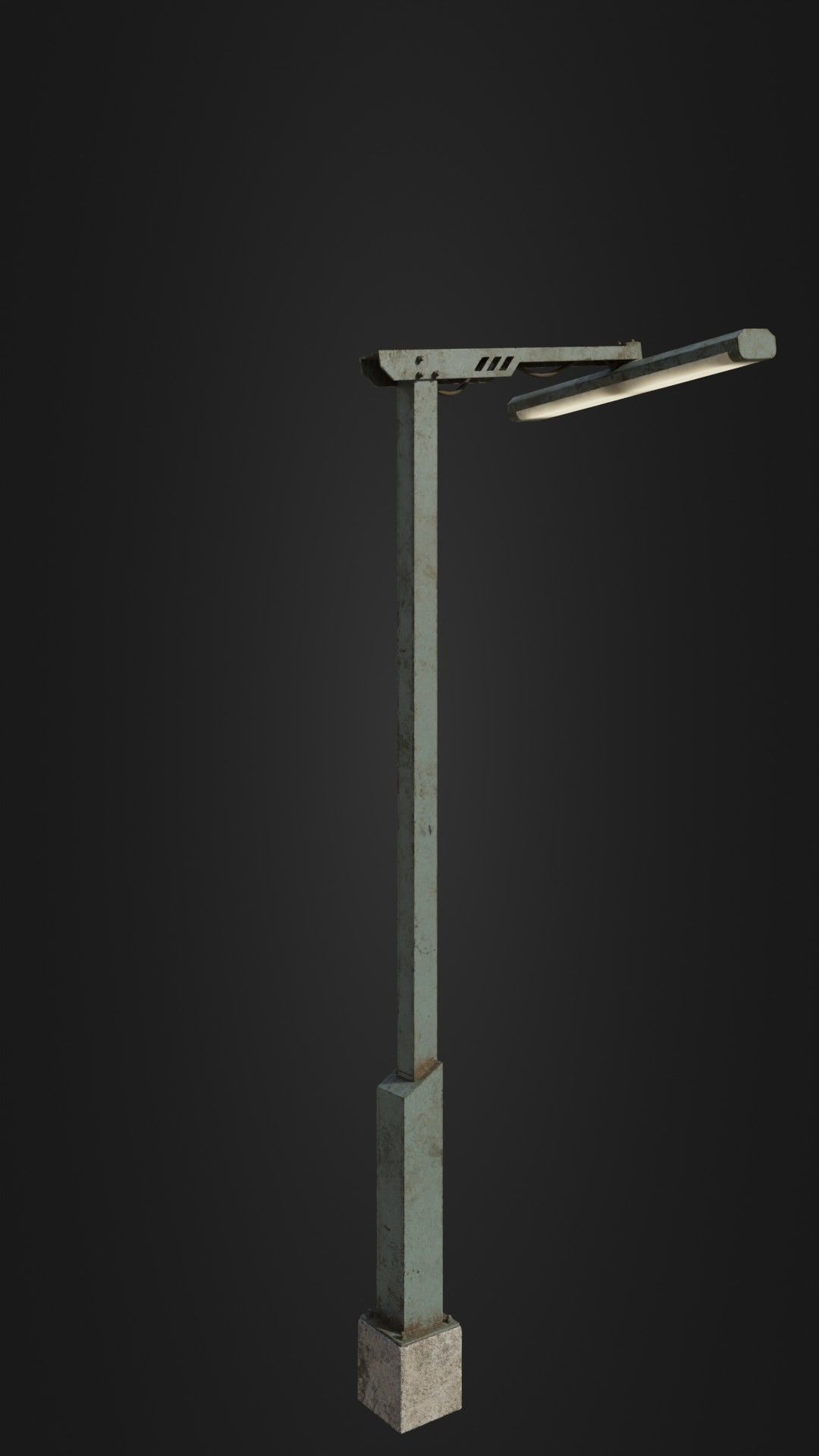 Old Retro Futuristic Street Light  Low-poly 3D model_15