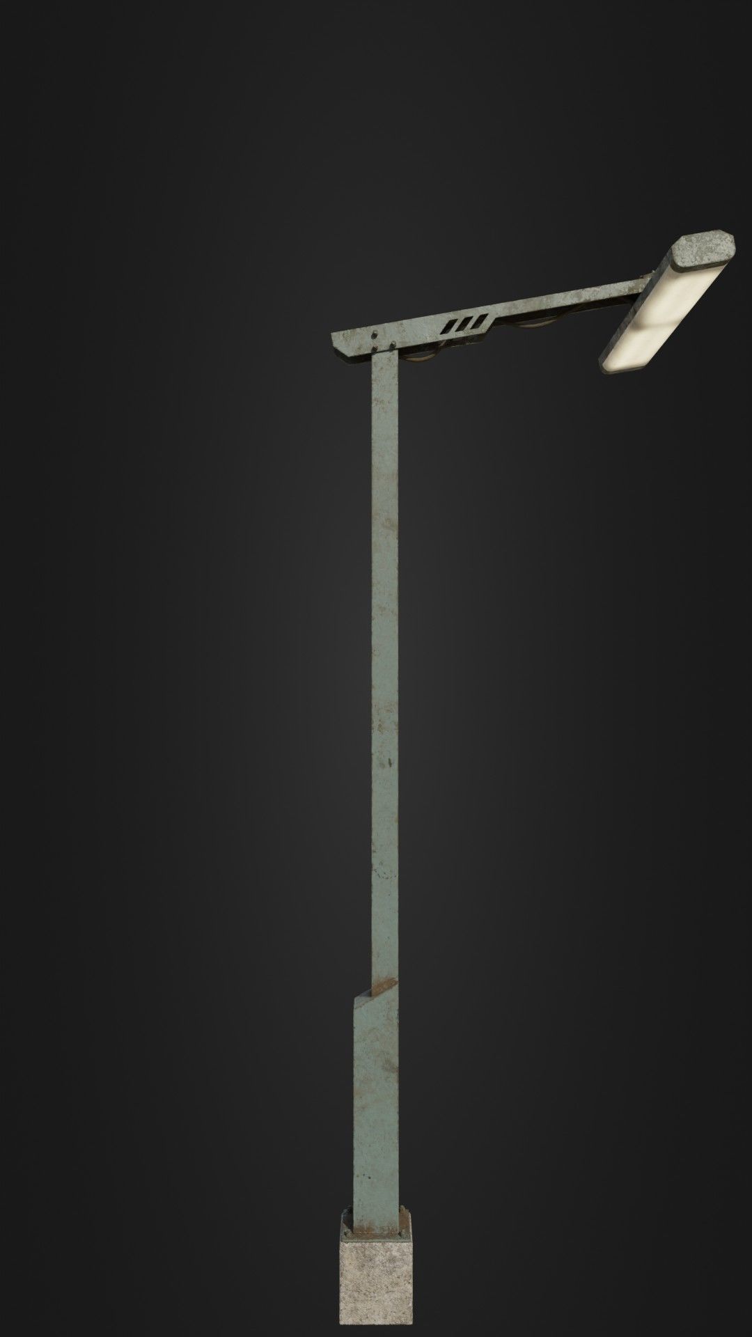 Old Retro Futuristic Street Light  Low-poly 3D model_11