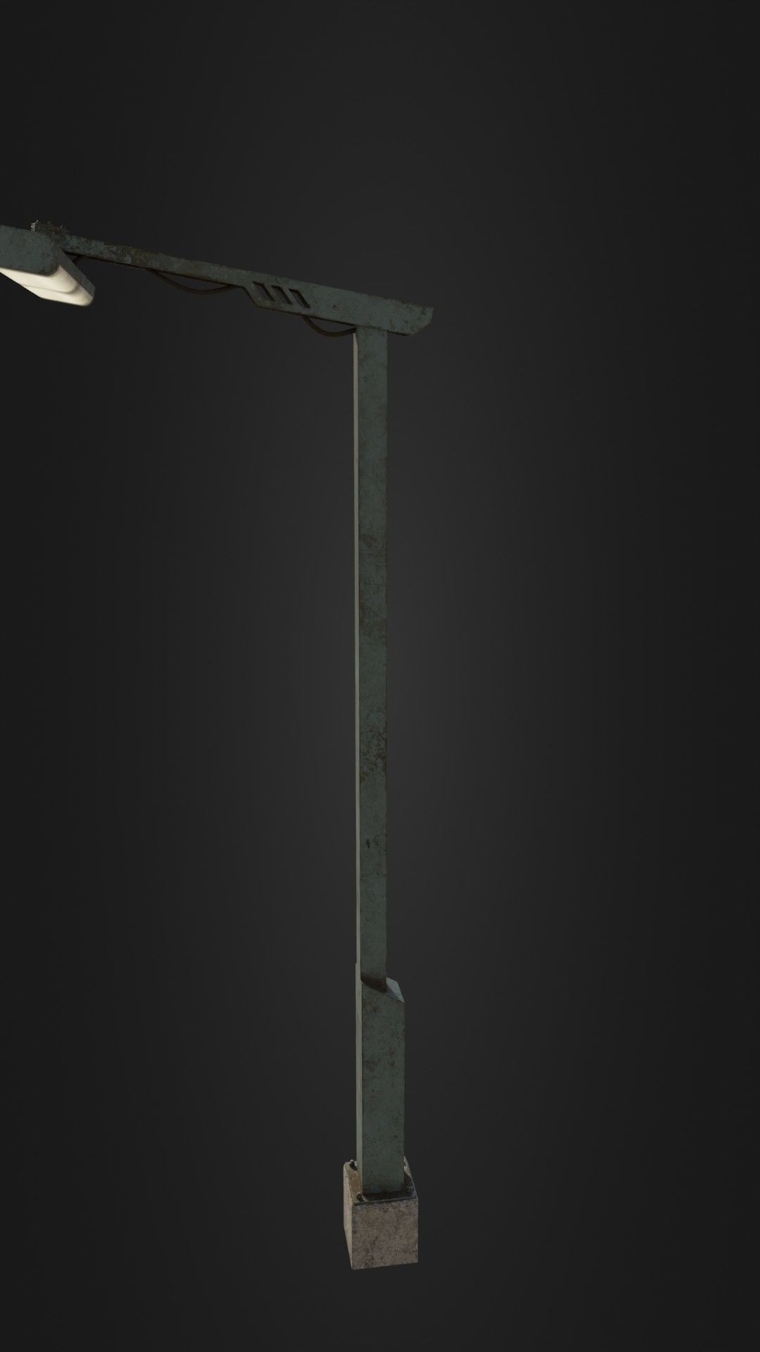 Old Retro Futuristic Street Light  Low-poly 3D model_32