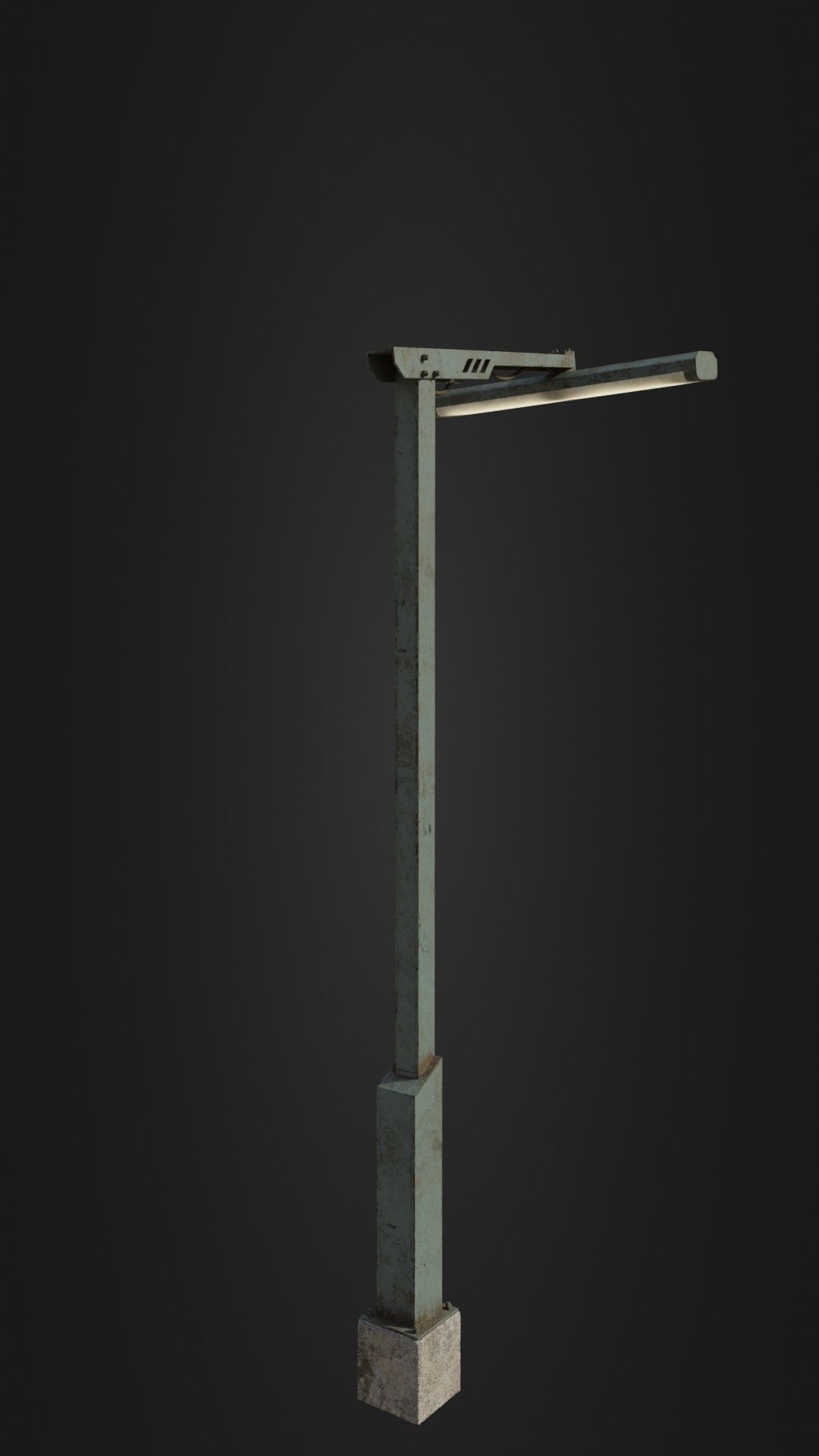 Old Retro Futuristic Street Light  Low-poly 3D model_17