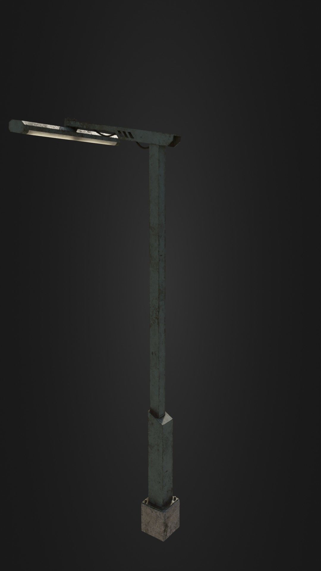 Old Retro Futuristic Street Light  Low-poly 3D model_27
