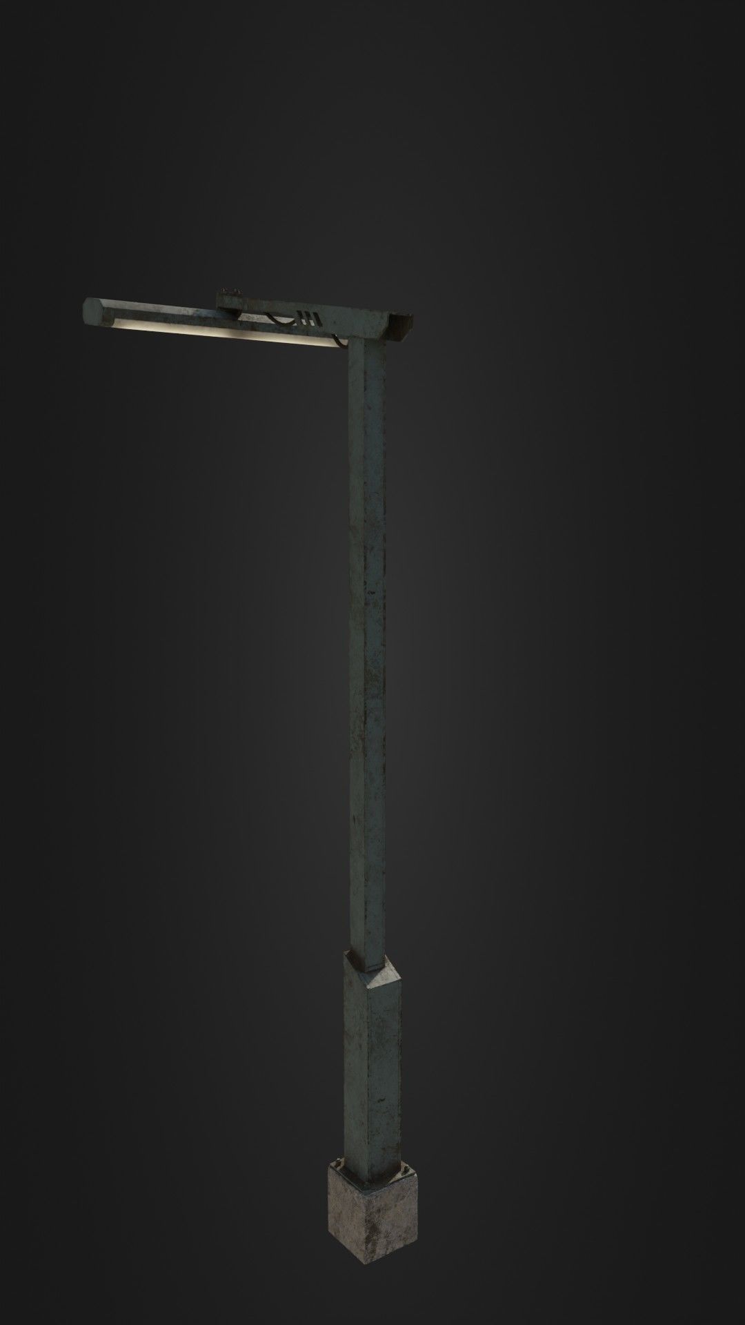 Old Retro Futuristic Street Light  Low-poly 3D model_25