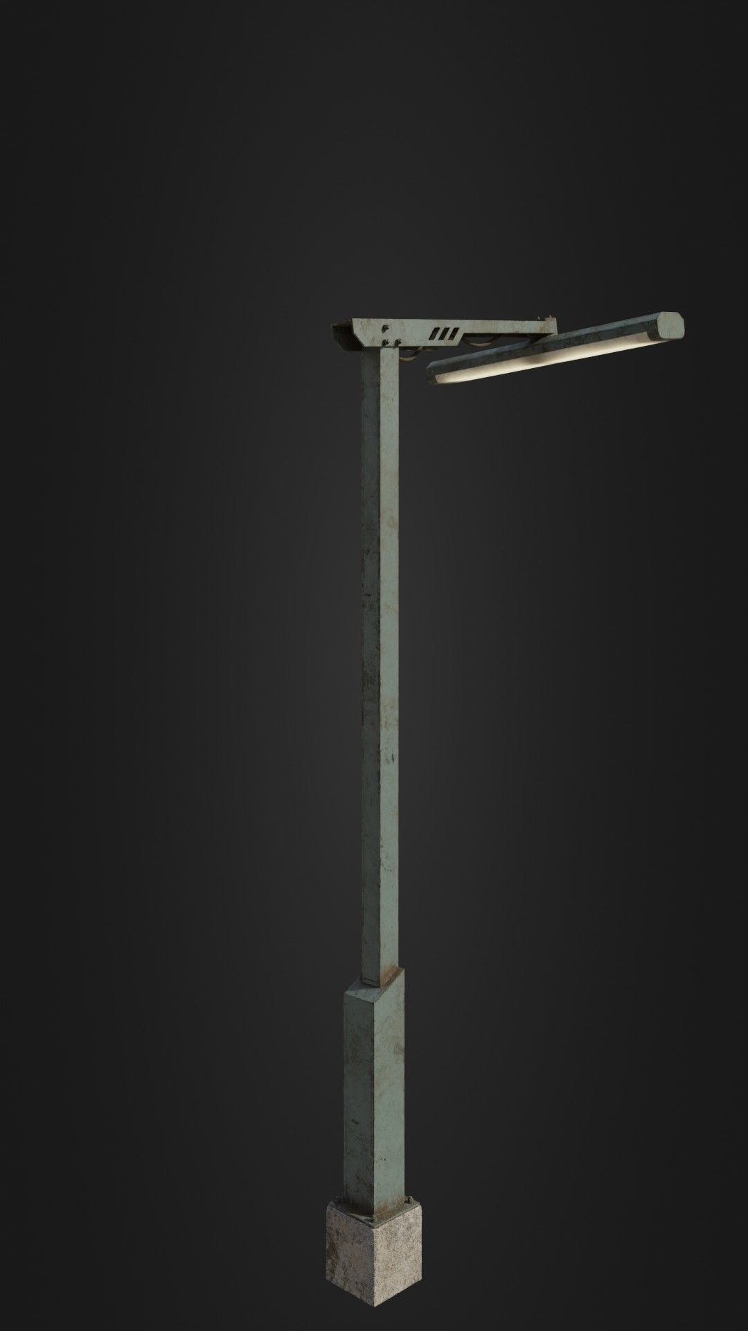 Old Retro Futuristic Street Light  Low-poly 3D model_16