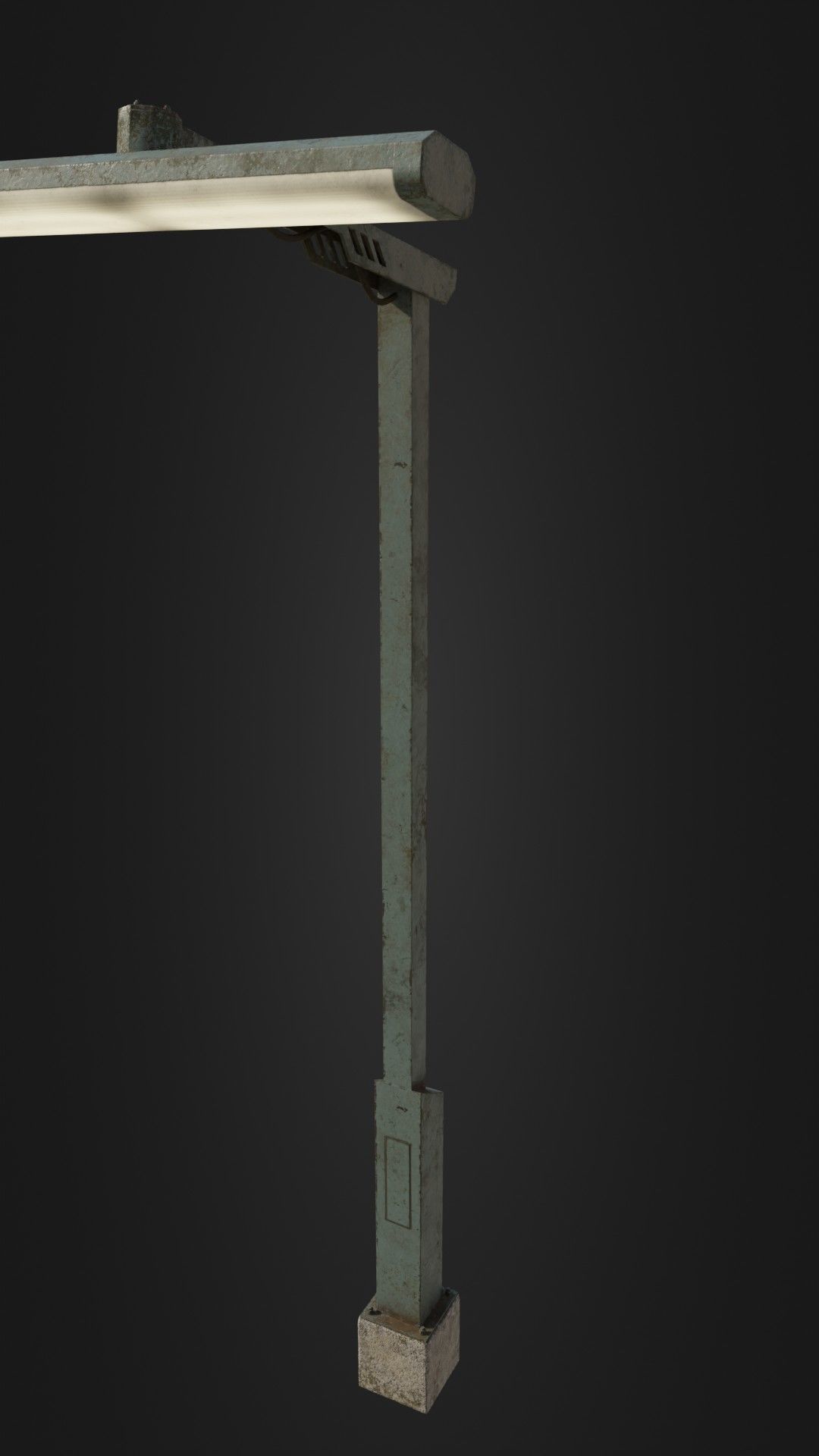 Old Retro Futuristic Street Light  Low-poly 3D model_38