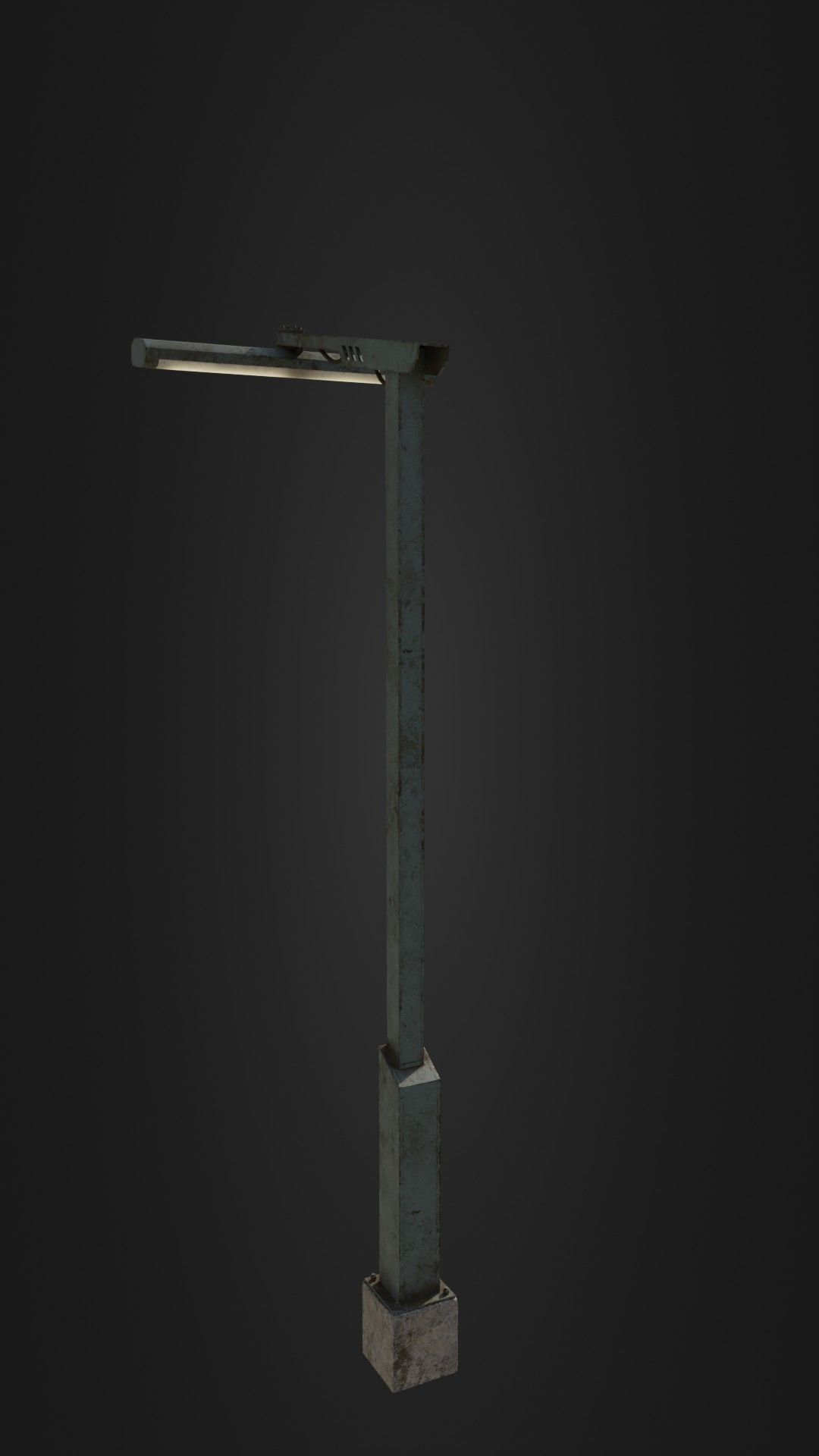 Old Retro Futuristic Street Light  Low-poly 3D model_24