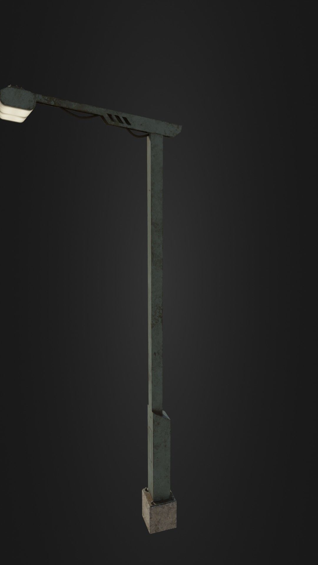 Old Retro Futuristic Street Light  Low-poly 3D model_33