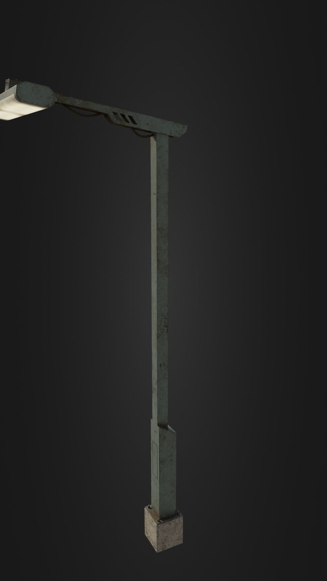 Old Retro Futuristic Street Light  Low-poly 3D model_34